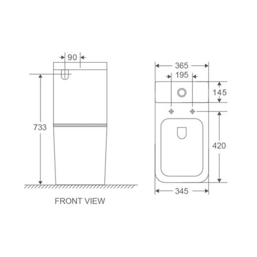 Унітаз-компакт Mixxus Premium Quadro-0401-R система змиву RIMLESS (MP6457) - 6