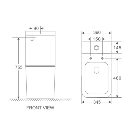 Унітаз-компакт Mixxus Premium Quadro-0402-R система змиву RIMLESS (MP6458) - 6