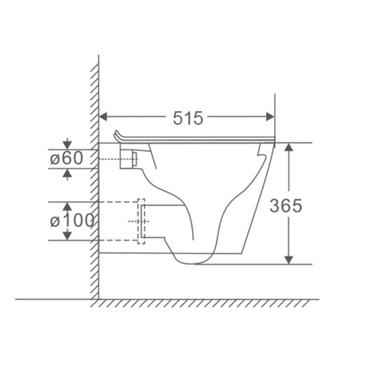 Унітаз підвісний Mixxus Premium Bevel-0301-R система змиву RIMLESS (MP6470) - 6