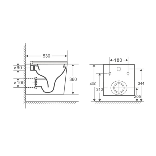 Подвесной унитаз Mixxus Premium Quadro-0302-R Black система смыва RIMLESS (MP6455) - 6
