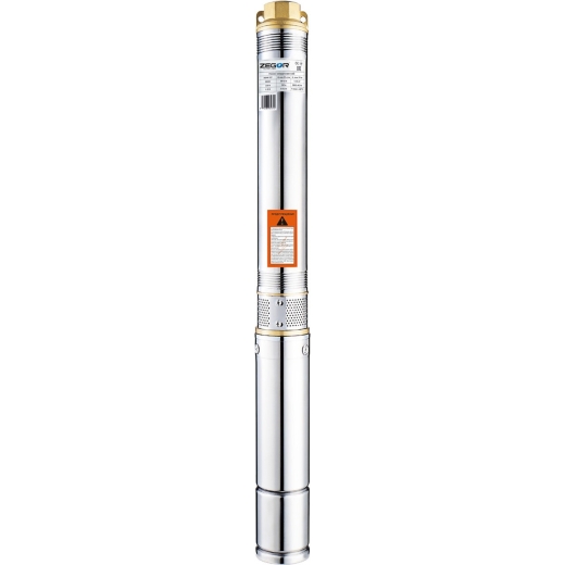 Насос глубинный центробежный Zegor 1.1kw H142м Q3.6м³/г кабель 8м с комплектом для герметичного соединения (4SDM220-1.1) - 1