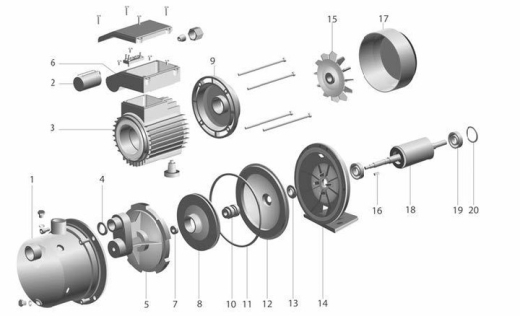 Насос поверхневий відцентровий Zegor 1.1kw H45м Q2.7м³/г ECO (AS-120S) - 2