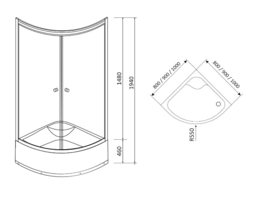Душевая кабина SanitAir 80x80см SA593681 - 2