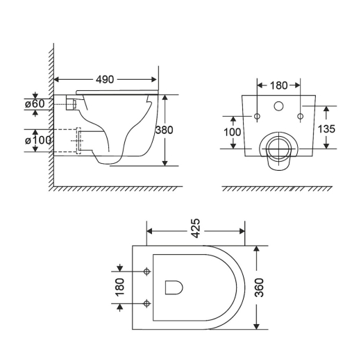 Комплект: Qtap Taurus Ultra Quiet унитаз подвесной QT2433084EUQMB + Nest комплект инсталляции 4в1 (Клавиша круглая White) QT0133M425 + QT0111M11110W (QT2433084EUQMB46178) - 3
