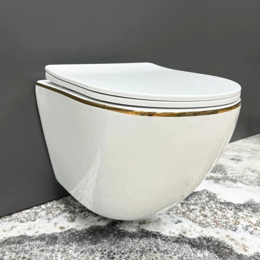Подвесной унитаз VBI Vulcano Gold Edge (VBI-020402) - 1