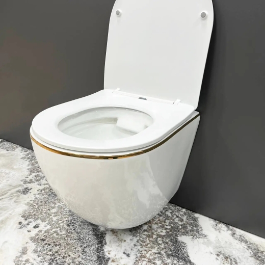 Подвесной унитаз VBI Vulcano Gold Edge (VBI-020402) - 2