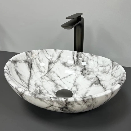 Умивальник накладний VBI Parma Statuario Black Veins (VBI-011009) - 1