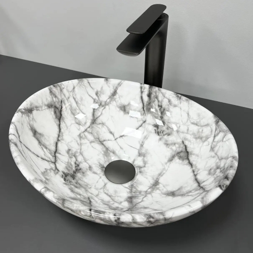 Умивальник накладний VBI Parma Statuario Black Veins (VBI-011009) - 3