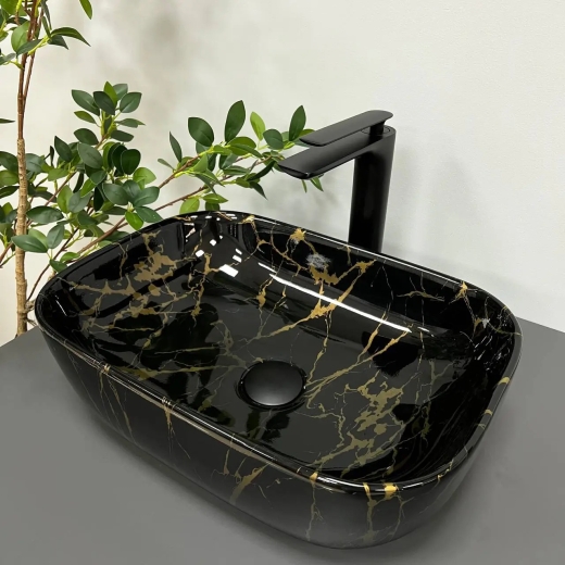 Умивальник накладний VBI Ravenna Marble Black (VBI-011207) - 1