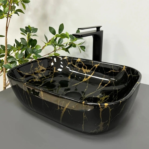 Умивальник накладний VBI Ravenna Marble Black (VBI-011207) - 2