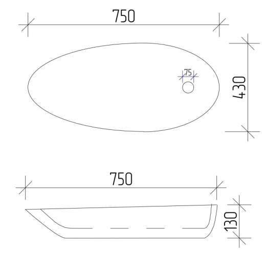 Умивальник накладний VBI Trento 75 White (VBI-011903) - 4