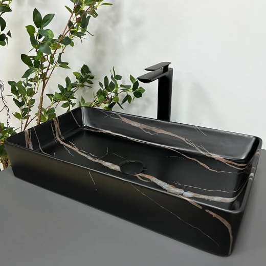 Умивальник накладний VBI Triest Black Stone Matt (VBI-012703) - 1
