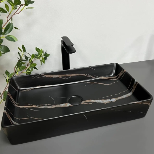 Умивальник накладний VBI Triest Black Stone Matt (VBI-012703) - 3