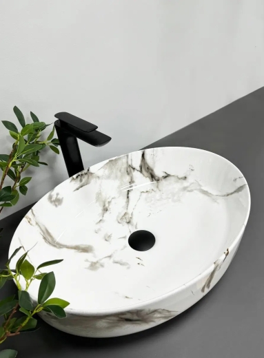 Умивальник накладний VBI Udine Carrara Shiny Gloss (VBI-012101) - 1