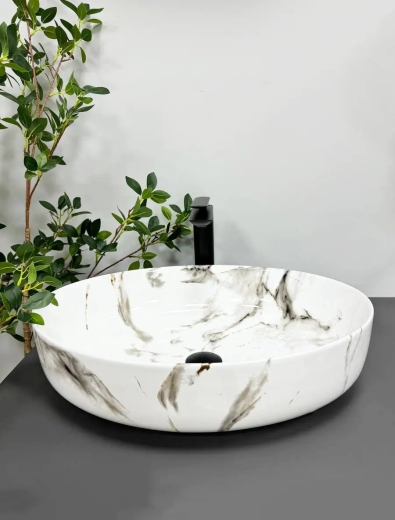 Умивальник накладний VBI Udine Carrara Shiny Gloss (VBI-012101) - 2