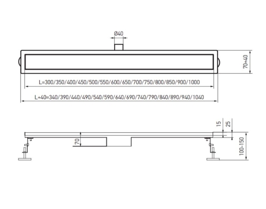 Душовий трап KOER FD20-70x700 (KR3275) - 5