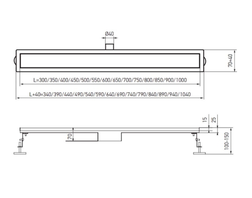 Душевой трап KOER FD20-70x750 (KR4744) - 5