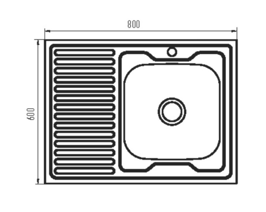 Кухонная мойка ZERIX Z8060R-04-160E Satin (ZS0606) - 3