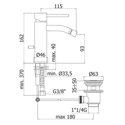 Смеситель для биде Paffoni Light (LIG135NO) - 2