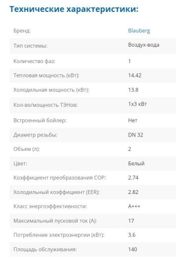 Насос тепловий BLAUBERG BLHP-R140-P-S/3R3A - 2