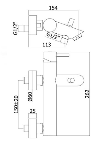Смеситель для ванны Paffoni Light, черный (LIG023NO) - 2
