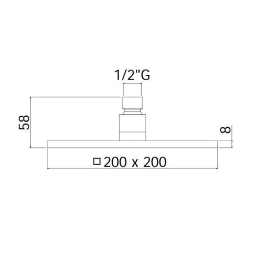 Верхний душ Paffoni Syncro 200x200mm, сатин матовый (ZSOF075ST) - 2