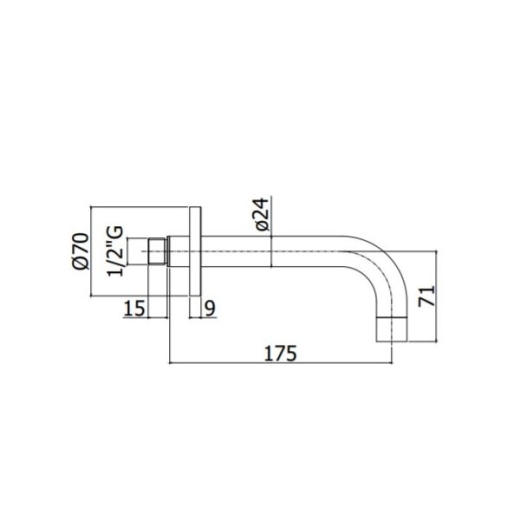 Настенный излив Paffoni Elle L=175, матовое золото (ZBOC139HGSP) - 2