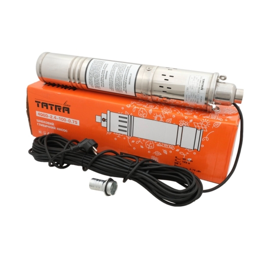 Скважинный шнековый насос TATRA-line 0.75кВт, Q.max 40л/мин., H.max 125м., 4QGD-2,4 (88425) - 1