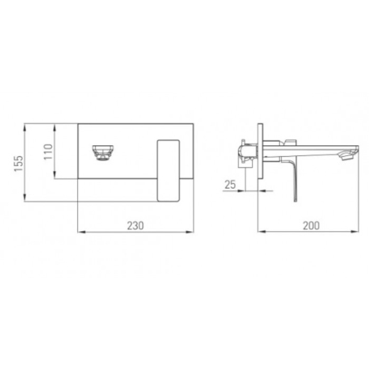 Змішувач для умивальника WEZER PRO10-02-BLACK - 2
