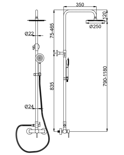 Душова система Wezer EKO16B-01 - 2