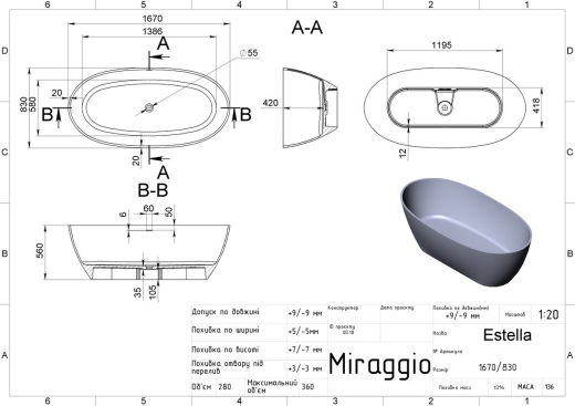 Ванна Miraggio Estella (MIR0000268) - 4