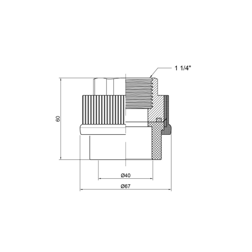 Муфта Thermo Alliance 40*1 1/4в (DSB208) - 3