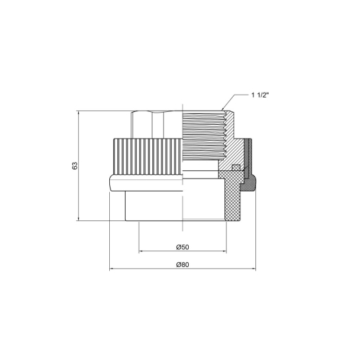 Муфта Thermo Alliance 50*1 1/2в (DSB209) - 3
