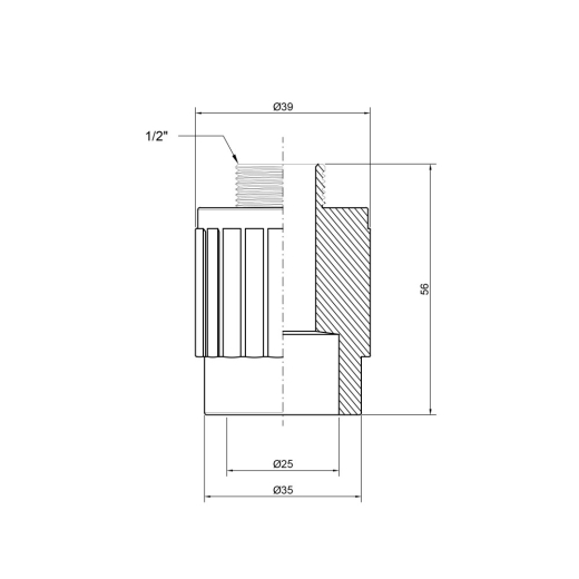 Муфта Thermo Alliance 25*1/2н (DSB303) - 3