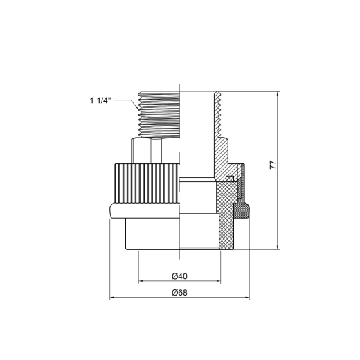 Муфта Thermo Alliance 40*1 1/4н (DSB308) - 3
