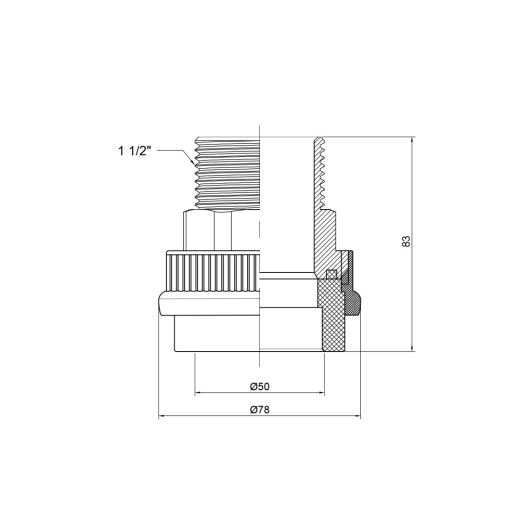 Муфта Thermo Alliance 50*1 1/2н (DSB309) - 3