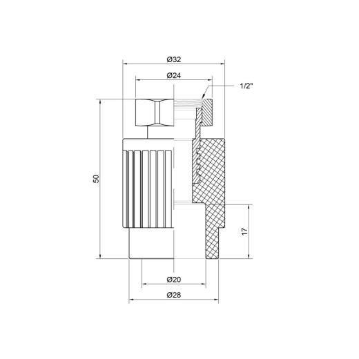 Муфта з накидною гайкою Thermo Alliance 20*1/2 (DSI301) - 3
