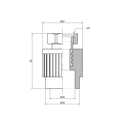 Муфта з накидною гайкою Thermo Alliance 25*3/4 (DSI302) - 3