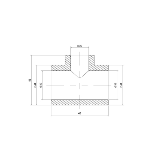 Трійник перехідний Thermo Alliance 32*20*32 (DSC102) - 3