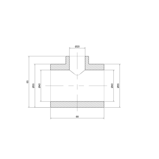 Трійник перехідний Thermo Alliance 40*20*40 (DSC104) - 3