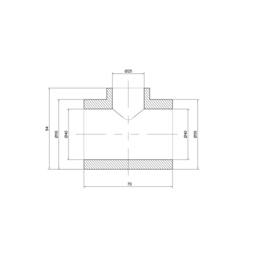 Трійник перехідний Thermo Alliance 40*25*40 (DSC105) - 3