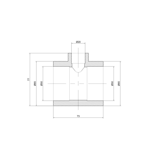 Трійник перехідний Thermo Alliance 50*20*50 (DSC107) - 3