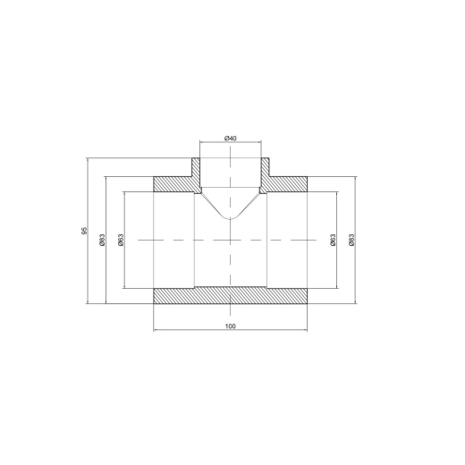 Трійник перехідний Thermo Alliance 63*40*63 (DSC114) - 3