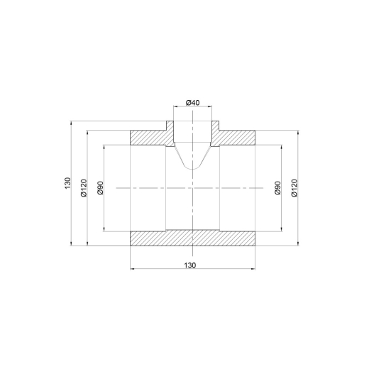Трійник перехідний Thermo Alliance 90*40*90 (DSC120) - 3