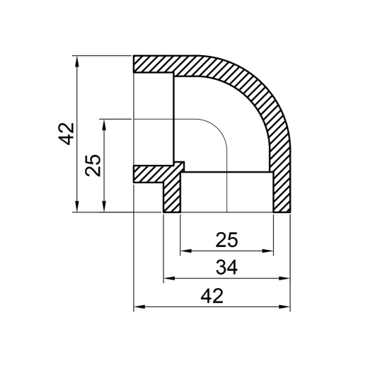 Кутник Thermo Alliance 25*(90) (DSE002) - 3