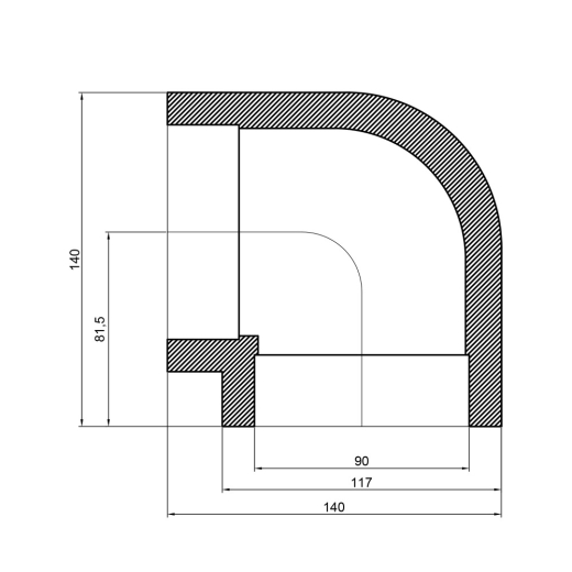 Кутник Thermo Alliance 90*(90) (DSE008) - 3