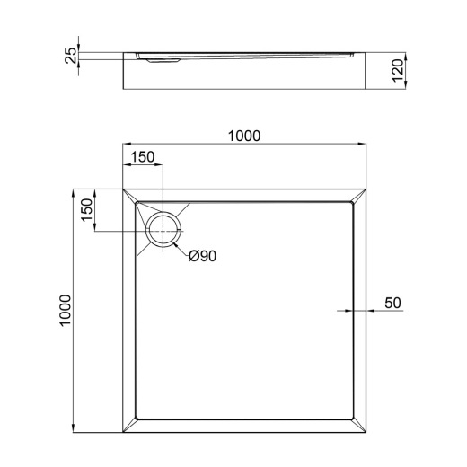 Душова кабіна Qtap Taurus CRM1011SC6 + піддон TERN 301112, квадратний, 100x100x12, акриловий + ніжки, діаметр зливу 90 мм (SD00045637) - 9