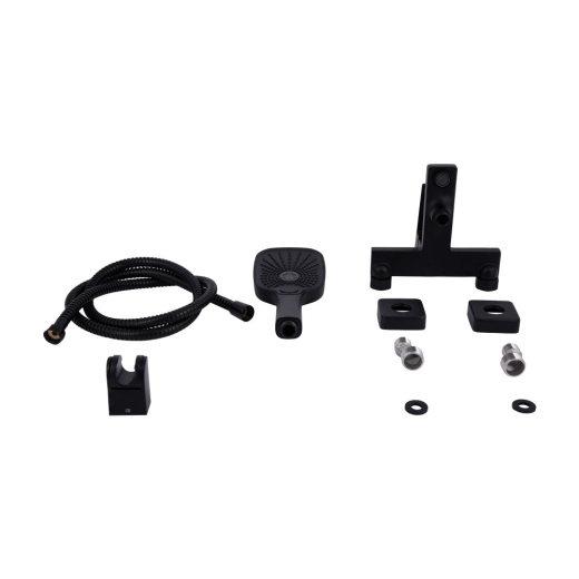 Смеситель для ванны c душевым гарнитуром Qtap Gemini Black Matt (QTGEM259BLM45682) - 5
