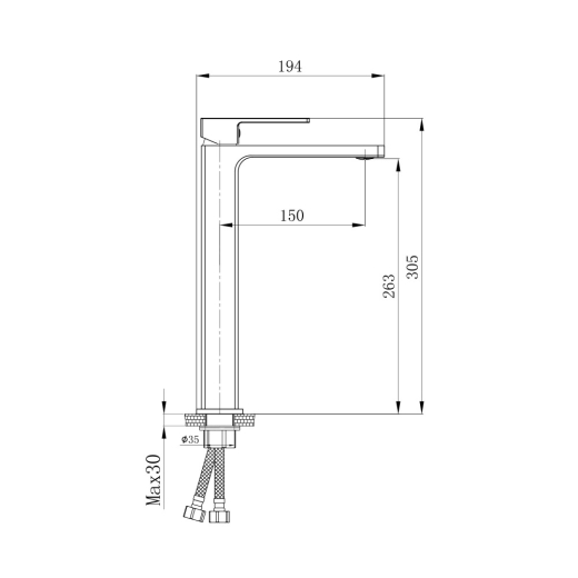 Смеситель для раковины Qtap Gemini Black Matt (QTGEM269BLM45678) - 4