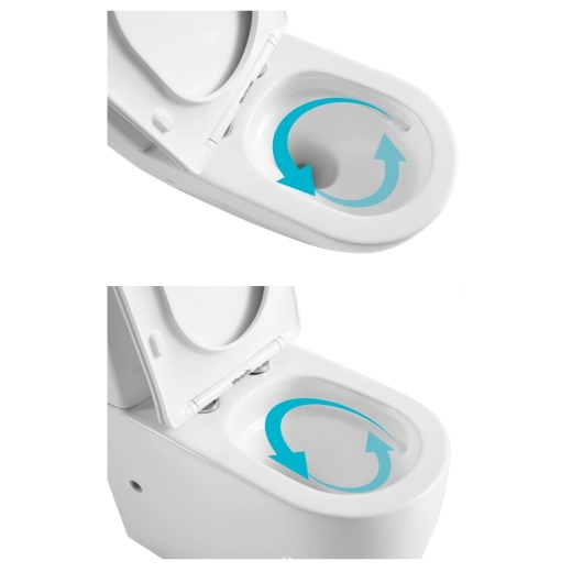 Унітаз для підлоги Qtap Robin New Ultra Quiet, сидіння Slim Duroplast/Soft-close/Quick relase бачок 3/7.15L 660x360x855 мм (QT13226083AW) - 6